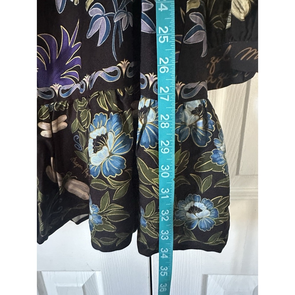 Farm Rio Sz L Black Winter Garden Mini Dress NWT Quiet Luxury - Picture 5 of 7